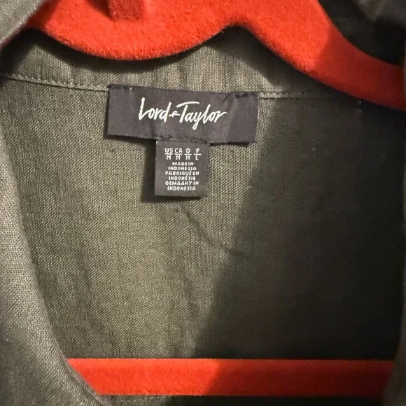 Lord & Taylor Dark Green Dress with Red Accents - Picture 2 of 4
